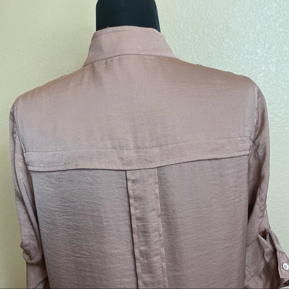 Button-down Silky Camel Blouse - Picture 9 of 9